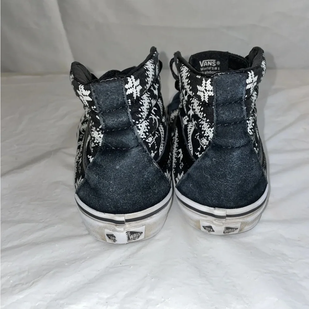 Vans SK8 Hi Classic Mens Size 5 Black/White Reindeer, Skull, Tree Women’s 6.5 - Picture 10 of 11